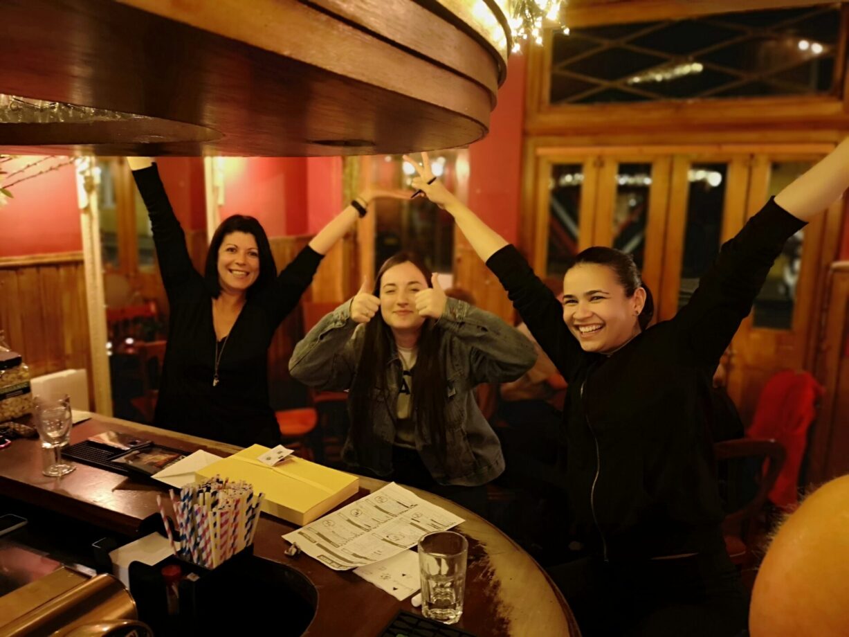 Fun at The Harlequin pub, Clerkenwell, London